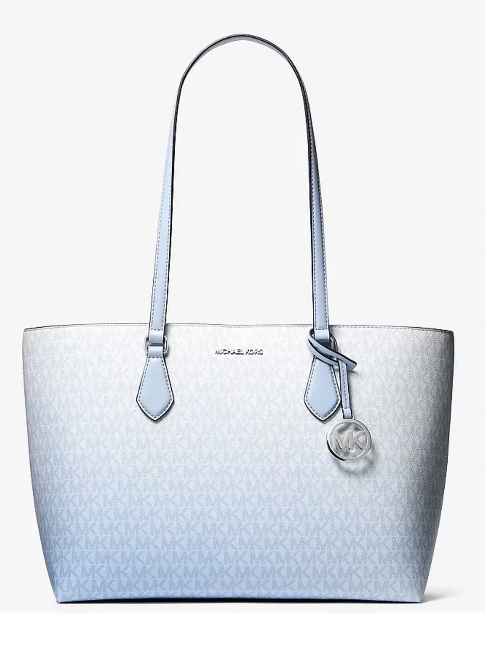 Michael Kors Ombre Pale Blue MK Signature Tote Shoulder Bag